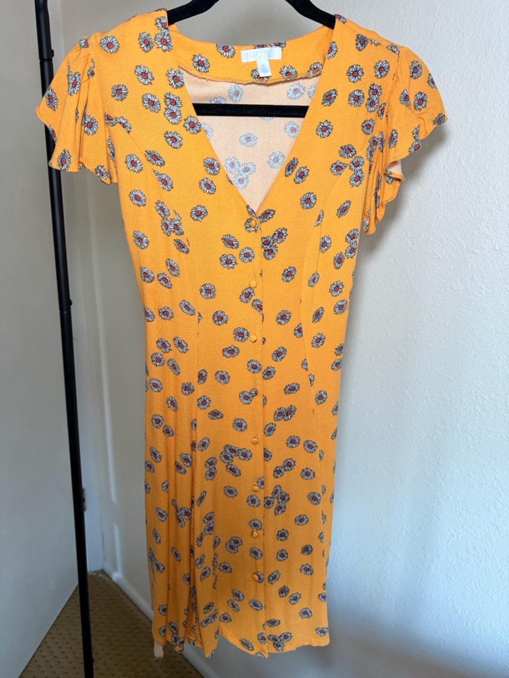 Cute button down sunflower dress